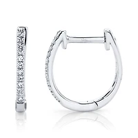 Kate White Gold and Diamond Mini Hoop Earrings