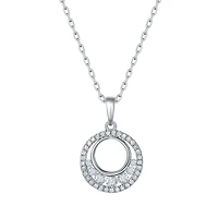 Diamond Round Pendant in White Gold