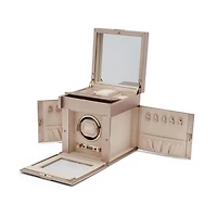 Palermo Rose Gold 1 Piece Watch Winder with Jewellery Storage
