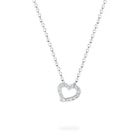 White Gold Diamond Heart Pendant for Kids