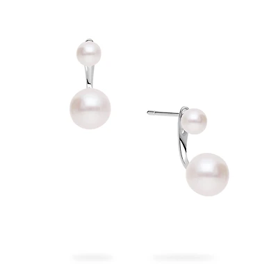 Sterling Silver Freshwater Pearl Jacket Earrings
