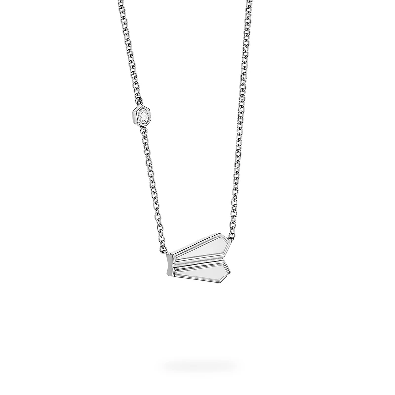 Sterling Silver and Diamond Pendant Necklace