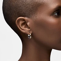 Yellow and White Gold Hoop Earrings, 18MM