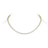 Diamond line necklace in yellow gold