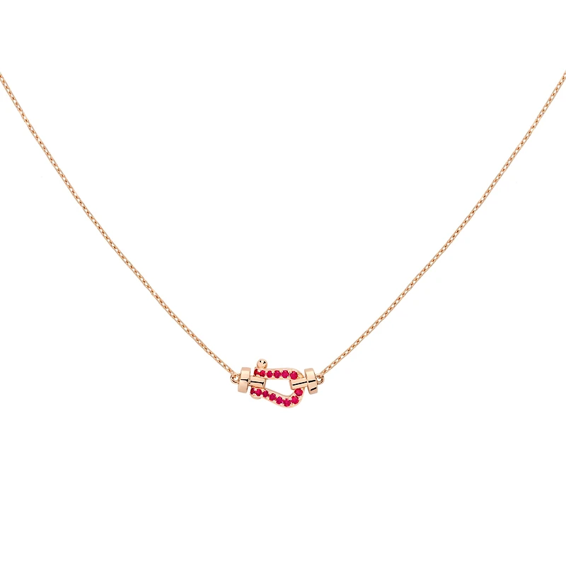 Force 10 Small Rose Gold and Ruby Pavé Pendant