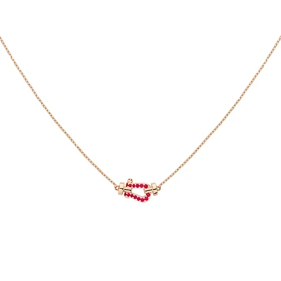 Force 10 Small Rose Gold and Ruby Pavé Pendant