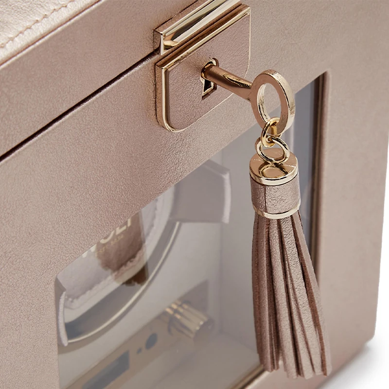 Palermo Rose Gold 1 Piece Watch Winder with Jewellery Storage