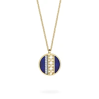 Lapis Lazuli and Diamond Medallion Pendant, S (14 mm)