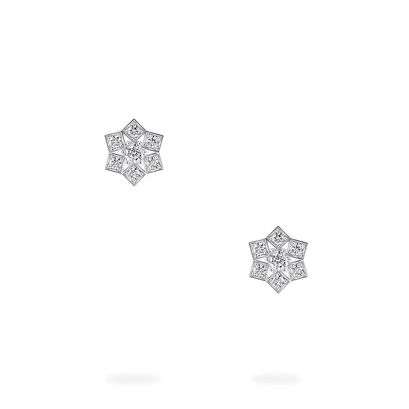 White Gold Stud Earrings, Small