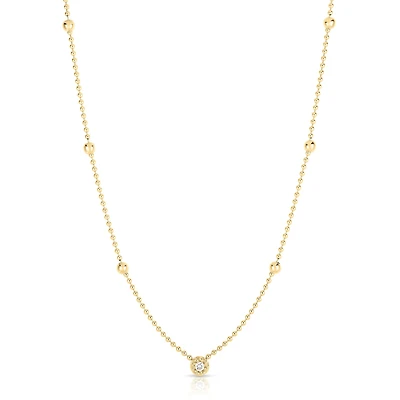 Diamonds By The Inch Yellow Gold and diamond Sation Necklace