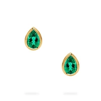Yellow Gold Emerald Stud Earrings