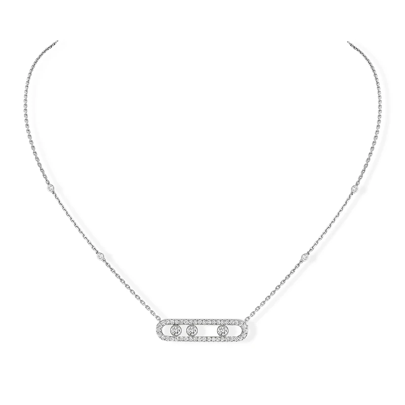 Move Classic White Gold and Diamond Pavé Pendant