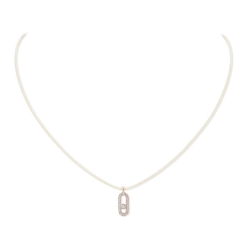 Care(s) Rose Gold and Diamond Pavé cord Necklace