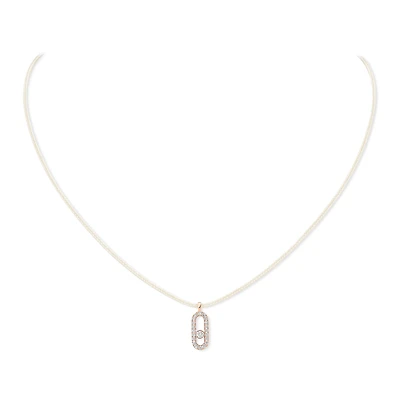 Care(s) Rose Gold and Diamond Pavé cord Necklace