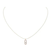 Care(s) Rose Gold and Diamond Pavé cord Necklace