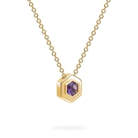Yellow Gold Birthstone Pendant