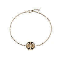 Emblem Yellow Gold Diamond and Onyx Bracelet