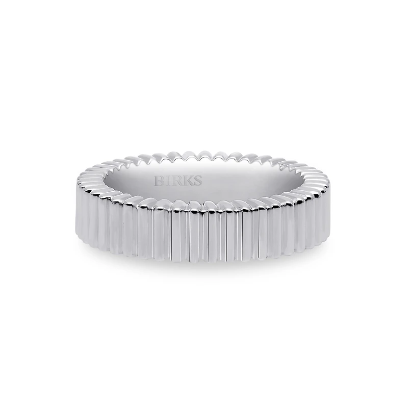 Silver Pleated Ring, 5MM 5