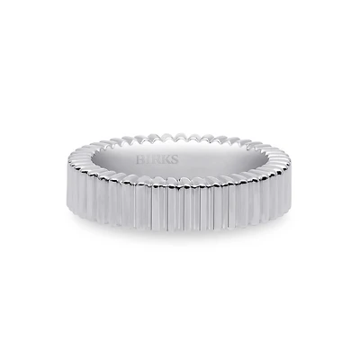 Silver Pleated Ring, 5MM 5