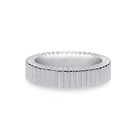 Silver Pleated Ring, 5MM 5