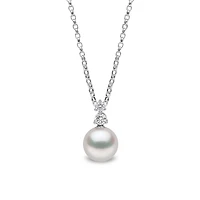 Classic White Gold, Pearl and Diamond Pendant