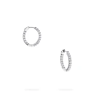 Diamond and White Gold Hoop Earrings