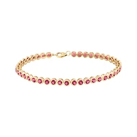 Round Pink Tourmaline Line Bracelet