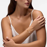 Freshwater Pearl and Stud Yellow Gold Bracelet