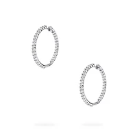 White Gold and Diamond Hoop Earrings