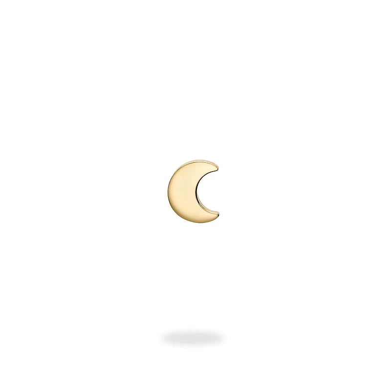 Yellow Gold Single Moon Earring for Kids