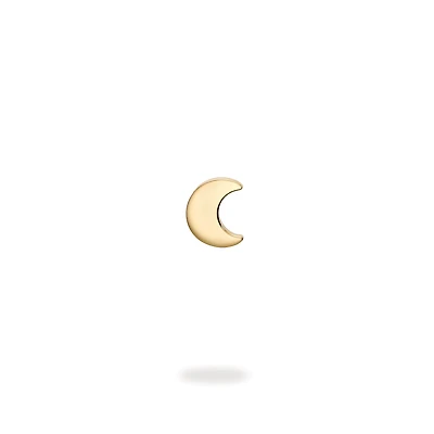 Yellow Gold Single Moon Earring for Kids