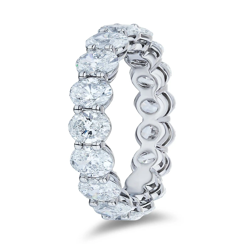 Platinum 5.27ct Oval Cut Eternity Band