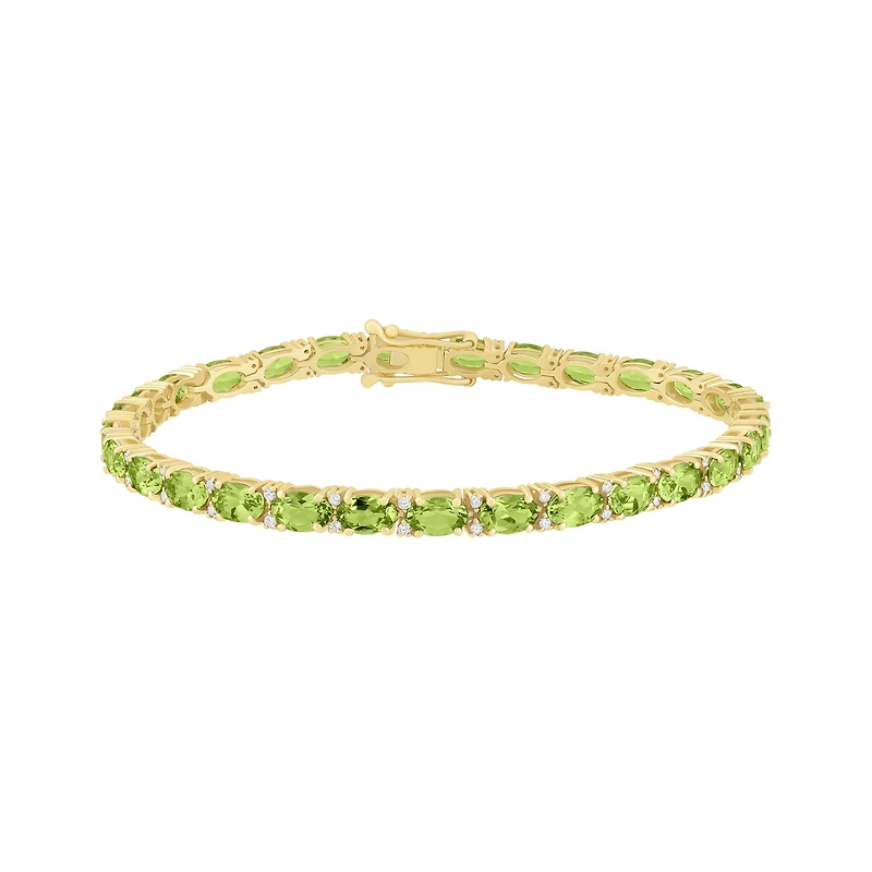 Oval Peridot Tennis Bracelet