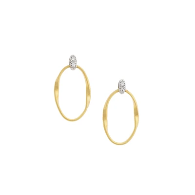 Marrakech Onde Yellow Gold and Diamond Earrings