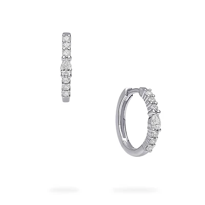 White Gold Diamond Hoop Earrings