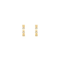 Bee de Chaumet Small Yellow Gold and Diamond Hoop Earrings
