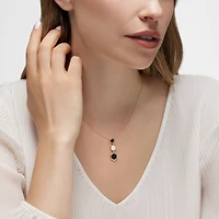 Mother-of-Pearl and Onyx Pendant Necklace