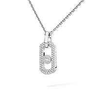 So Move White Gold and Diamond Pavé Pendant