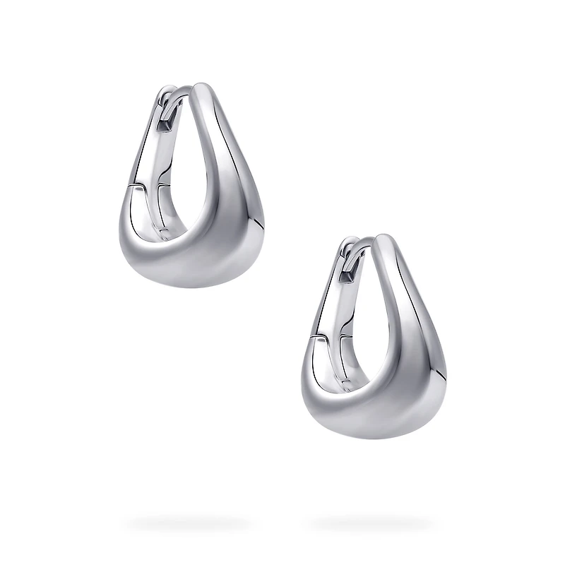 Sterling Silver 18 mm Curved Earrings