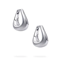 Sterling Silver 18 mm Curved Earrings