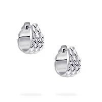 Silver Serpent Hoops, 15MM