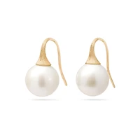 Africa Yellow Gold and Pearl Earrings