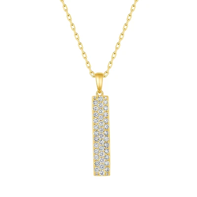 Diamond Tag Pendant in Yellow Gold