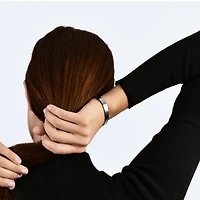 21g Brushed Black Silver Ribbon Bracelet