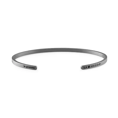 7g Brushed Black Silver Ribbon Bracelet