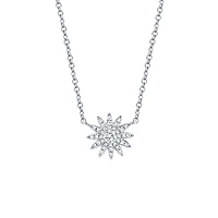 Kate White Gold and Diamond Pavé Starburst Pendant