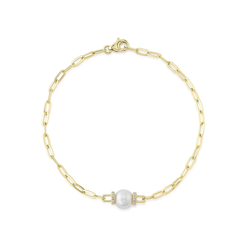 Jackie Yellow Gold, Pearl and Diamond Bracelet