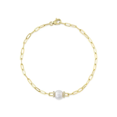 Jackie Yellow Gold, Pearl and Diamond Bracelet