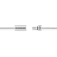 7g Polished Silver Cable Bracelet with Black Diamonds