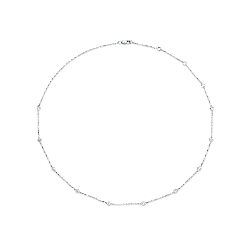Kate White Gold and Diamond Station Necklace